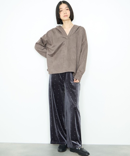 Mac-House（マックハウス）の「起毛ダンボールパーカー（パーカー・レディース・チャコールグレー/アイボリー/キャメル・FREE）」の9枚目の写真