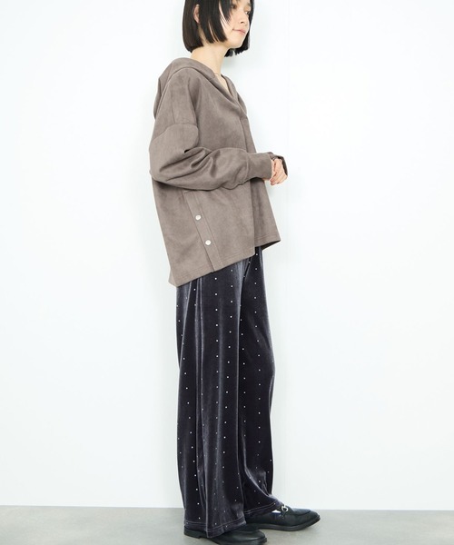 Mac-House（マックハウス）の「起毛ダンボールパーカー（パーカー・レディース・チャコールグレー/アイボリー/キャメル・FREE）」の10枚目の写真