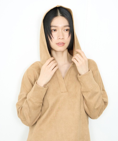 Mac-House（マックハウス）の「起毛ダンボールパーカー（パーカー・レディース・チャコールグレー/アイボリー/キャメル・FREE）」の15枚目の写真