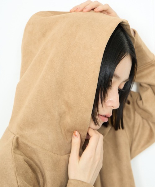 Mac-House（マックハウス）の「起毛ダンボールパーカー（パーカー・レディース・チャコールグレー/アイボリー/キャメル・FREE）」の16枚目の写真