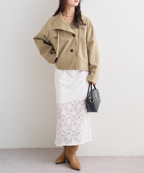 mystic(ミスティック)の「レースミドル スカート(スカート・レディース・ブラック/オフホワイト・FREE)」の6枚目の写真