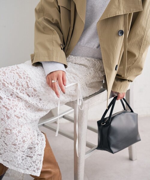 mystic(ミスティック)の「レースミドル スカート(スカート・レディース・ブラック/オフホワイト・FREE)」の9枚目の写真