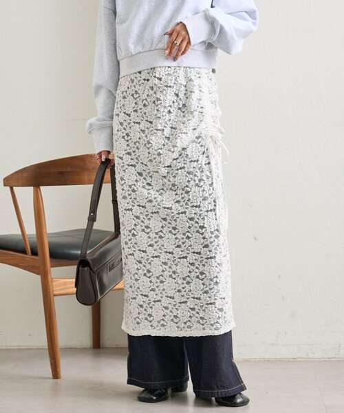 mystic(ミスティック)の「レースミドル スカート(スカート・レディース・ブラック/オフホワイト・FREE)」の15枚目の写真