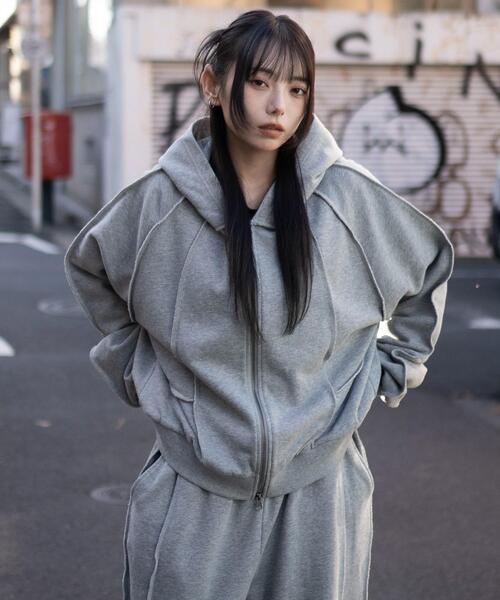 WEGO（ウィゴー）の「WEGO/【26年春夏新作】スウィッチングZIPパーカー（パーカー・メンズ・ネイビー/ブラウン/ピンク/ブラック/ブラック系その他/杢グレー・MEDIUM/LARGE）」の4枚目の写真