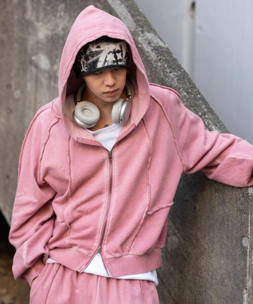 WEGO（ウィゴー）の「WEGO/【26年春夏新作】スウィッチングZIPパーカー（パーカー・メンズ・ネイビー/ブラウン/ピンク/ブラック/ブラック系その他/杢グレー・MEDIUM/LARGE）」の15枚目の写真