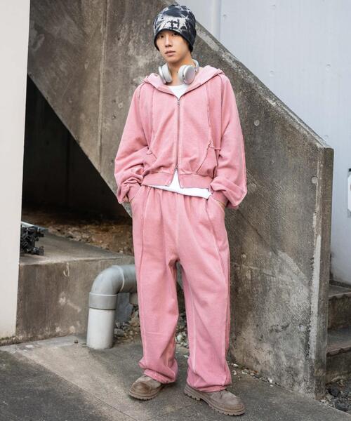 WEGO（ウィゴー）の「WEGO/【26年春夏新作】スウィッチングZIPパーカー（パーカー・メンズ・ネイビー/ブラウン/ピンク/ブラック/ブラック系その他/杢グレー・MEDIUM/LARGE）」の16枚目の写真