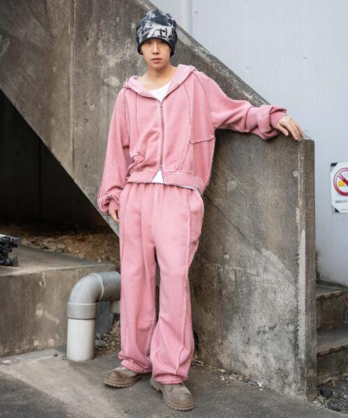 WEGO（ウィゴー）の「WEGO/【26年春夏新作】スウィッチングZIPパーカー（パーカー・メンズ・ネイビー/ブラウン/ピンク/ブラック/ブラック系その他/杢グレー・MEDIUM/LARGE）」の17枚目の写真