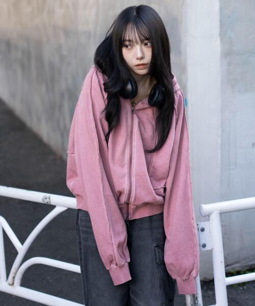 WEGO（ウィゴー）の「WEGO/【26年春夏新作】スウィッチングZIPパーカー（パーカー・メンズ・ネイビー/ブラウン/ピンク/ブラック/ブラック系その他/杢グレー・MEDIUM/LARGE）」の22枚目の写真