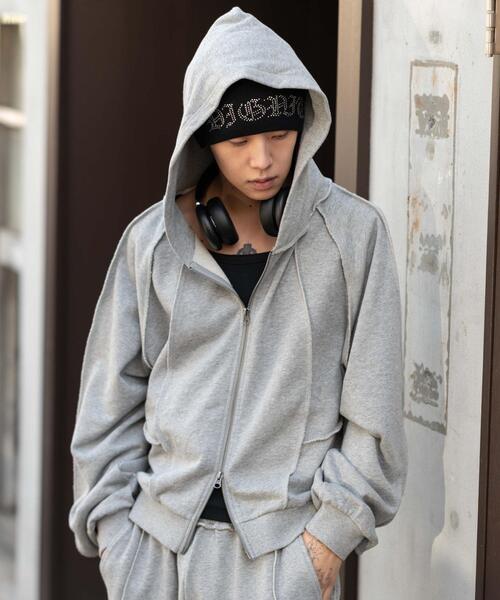 WEGO（ウィゴー）の「WEGO/【26年春夏新作】スウィッチングZIPパーカー（パーカー・メンズ・ネイビー/ブラウン/ピンク/ブラック/ブラック系その他/杢グレー・MEDIUM/LARGE）」の13枚目の写真