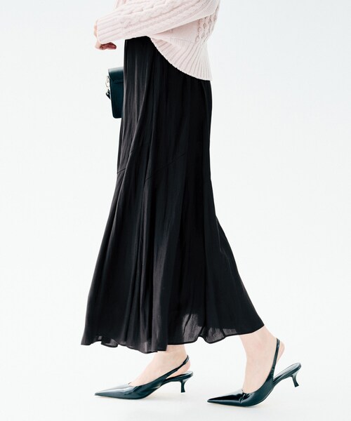 UNTITLED(アンタイトル)の「【洗える/後ろウエストゴム】ロングスカート(スカート・レディース・ネイビー/サックスブルー/ブラック/ナチュラル・03/02/01/00/50/48/46/44/42/04)」の7枚目の写真