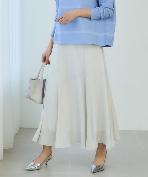UNTITLED(アンタイトル)の「【洗える/後ろウエストゴム】ロングスカート(スカート・レディース・ネイビー/サックスブルー/ブラック/ナチュラル・03/02/01/00/50/48/46/44/42/04)」の10枚目の写真