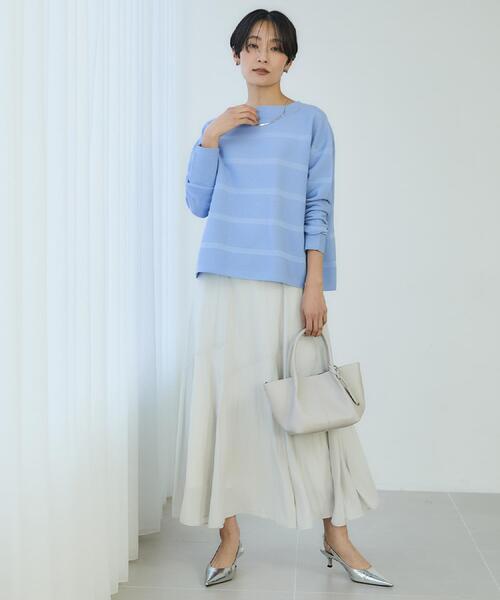 UNTITLED(アンタイトル)の「【洗える/後ろウエストゴム】ロングスカート(スカート・レディース・ネイビー/サックスブルー/ブラック/ナチュラル・03/02/01/00/50/48/46/44/42/04)」の11枚目の写真