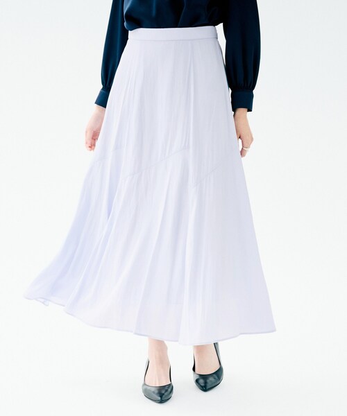 UNTITLED(アンタイトル)の「【洗える/後ろウエストゴム】ロングスカート(スカート・レディース・ネイビー/サックスブルー/ブラック/ナチュラル・03/02/01/00/50/48/46/44/42/04)」の15枚目の写真