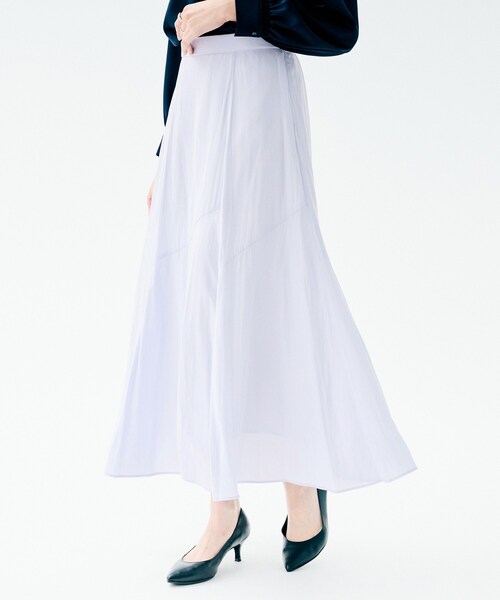 UNTITLED(アンタイトル)の「【洗える/後ろウエストゴム】ロングスカート(スカート・レディース・ネイビー/サックスブルー/ブラック/ナチュラル・03/02/01/00/50/48/46/44/42/04)」の16枚目の写真