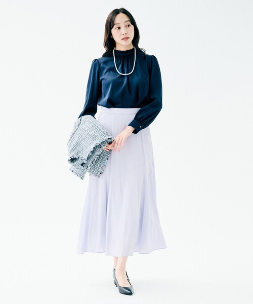 UNTITLED(アンタイトル)の「【洗える/後ろウエストゴム】ロングスカート(スカート・レディース・ネイビー/サックスブルー/ブラック/ナチュラル・03/02/01/00/50/48/46/44/42/04)」の17枚目の写真