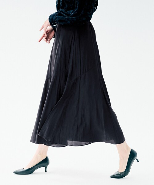 UNTITLED(アンタイトル)の「【洗える/後ろウエストゴム】ロングスカート(スカート・レディース・ネイビー/サックスブルー/ブラック/ナチュラル・03/02/01/00/50/48/46/44/42/04)」の20枚目の写真
