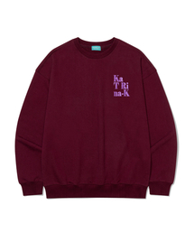 KATRINA K（カトリーナケイ）の「Overfit Lettering Logo Man-to-Man T-Shirt - Wine（スウェット）」