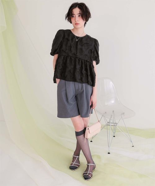titivate(ティティベイト)の「ドットパフスリーブブラウス(シャツ/ブラウス・レディース・ダークブラウン/アイボリー/ブラック・L/M/S)」の10枚目の写真