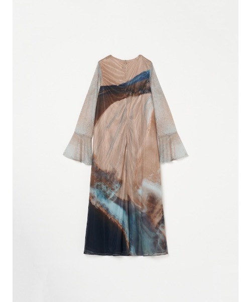 sahara(サハラ)の「Nature Print Layered Dress/ネイチャープリントレイヤードドレス(ドレス・レディース・ブルー/ブラック/ベージュ・FREE)」の7枚目の写真