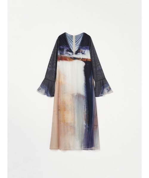 sahara(サハラ)の「Nature Print Layered Dress/ネイチャープリントレイヤードドレス(ドレス・レディース・ブルー/ブラック/ベージュ・FREE)」の8枚目の写真