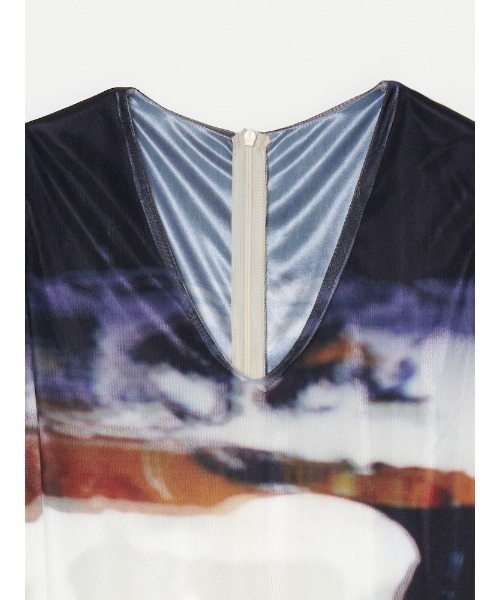 sahara(サハラ)の「Nature Print Layered Dress/ネイチャープリントレイヤードドレス(ドレス・レディース・ブルー/ブラック/ベージュ・FREE)」の9枚目の写真