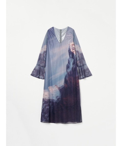 sahara(サハラ)の「Nature Print Layered Dress/ネイチャープリントレイヤードドレス(ドレス・レディース・ブルー/ブラック/ベージュ・FREE)」の11枚目の写真