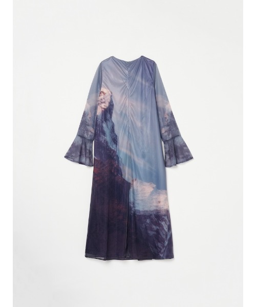 sahara(サハラ)の「Nature Print Layered Dress/ネイチャープリントレイヤードドレス(ドレス・レディース・ブルー/ブラック/ベージュ・FREE)」の13枚目の写真