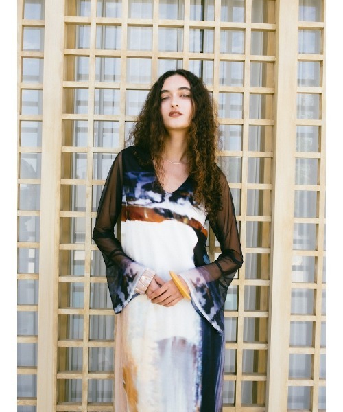 Nature Print Layered Dress/ネイチャープリントレイヤードドレス