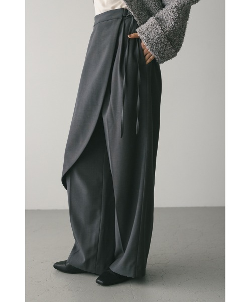 サイドラップワイドパンツ（スラックス）｜STYLEMIXER（スタイル