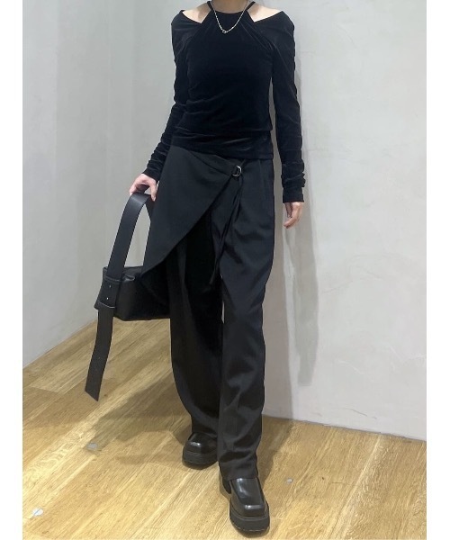 サイドラップワイドパンツ（スラックス）｜STYLEMIXER（スタイル