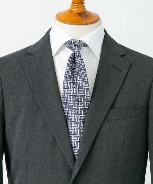 URBAN RESEARCH DOORS（アーバンリサーチドアーズ）の「LIFE STYLE TAILOR　26SS国内タイ幾何学1（ネクタイ・メンズ・ネイビー/グレー・-）」の2枚目の写真