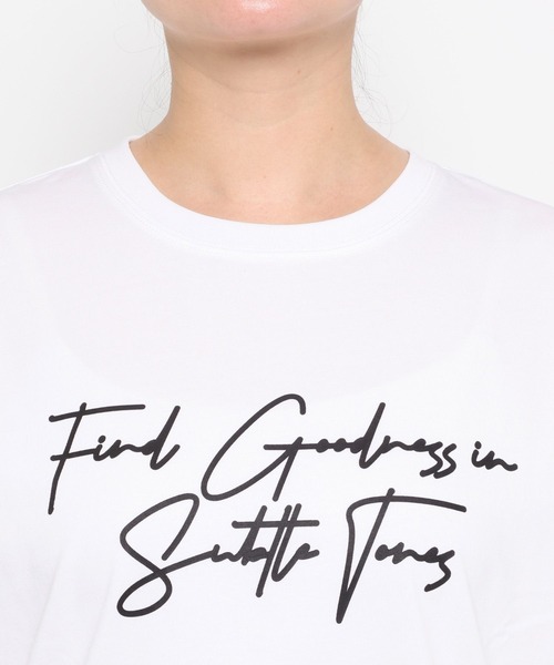 mysty woman（ミスティウーマン）の「モノトーンロゴTEE 645277（Tシャツ/カットソー・レディース・オフホワイト/ブラック・FREE）」の10枚目の写真