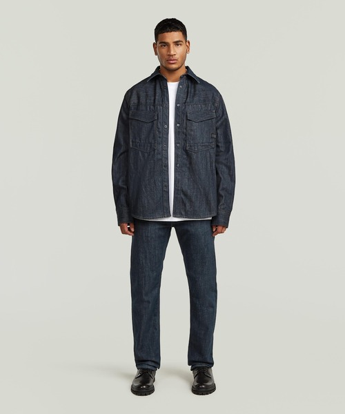 G-STAR（ジースター）の「Dakota Regular Overshirt/クラシックディテールデニムシャツ/ワンウォッシュ（シャツ/ブラウス・メンズ・ダークインディゴブルー・LARGE/SMALL/MEDIUM）」の3枚目の写真