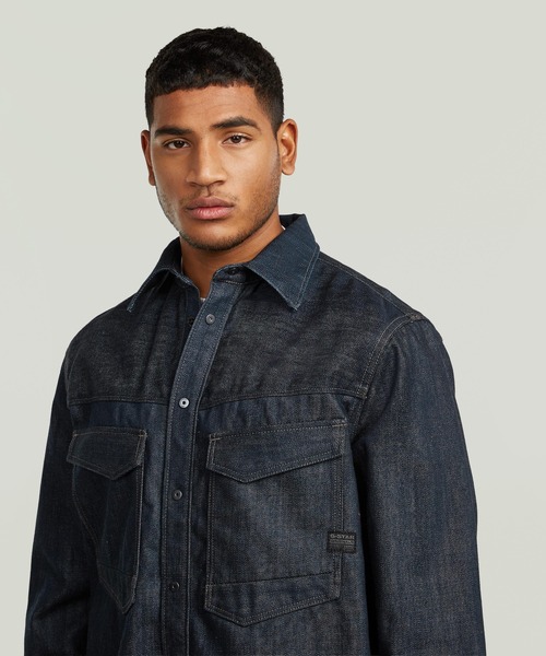G-STAR（ジースター）の「Dakota Regular Overshirt/クラシックディテールデニムシャツ/ワンウォッシュ（シャツ/ブラウス・メンズ・ダークインディゴブルー・LARGE/SMALL/MEDIUM）」の5枚目の写真