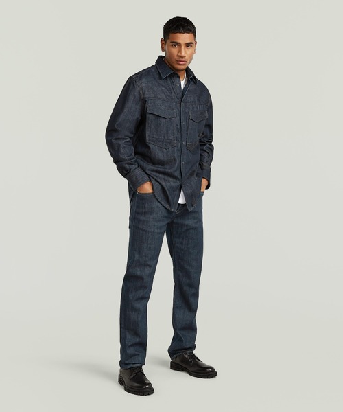G-STAR（ジースター）の「Dakota Regular Overshirt/クラシックディテールデニムシャツ/ワンウォッシュ（シャツ/ブラウス・メンズ・ダークインディゴブルー・LARGE/SMALL/MEDIUM）」の4枚目の写真