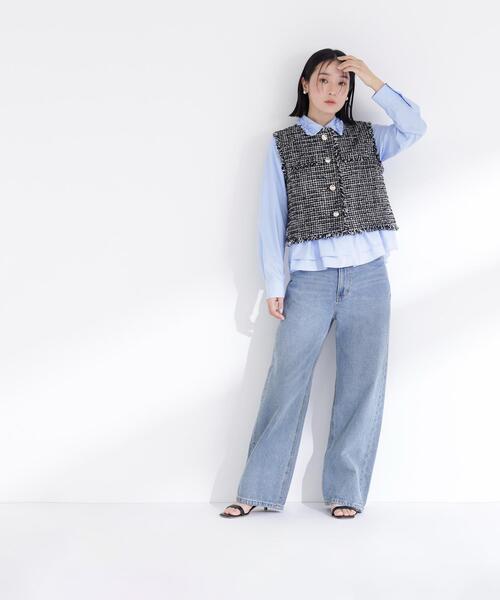 NATURAL BEAUTY BASIC（ナチュラルビューティーベーシック）の「◇ツイードシリーズ コンパクトジレ（その他アウター・レディース・ブラック系その他/ホワイト系その他・SMALL/MEDIUM）」の10枚目の写真