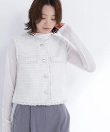 NATURAL BEAUTY BASIC | ◇ツイードシリーズ コンパクトジレ(その他アウター)