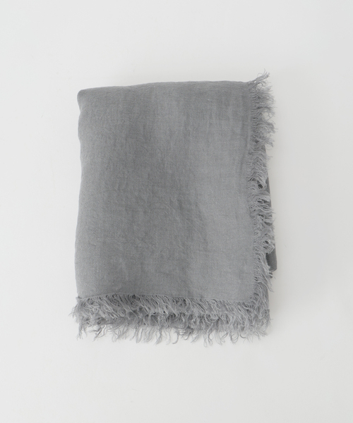 ASAUCE MELER（アソースメレ）の「ASAUCE MELER アソースメレ フランダースリネンガーゼストール AM26S-ST31（ストール/ショール・レディース・チャコールグレー/サックスブルー・FREE）」の7枚目の写真