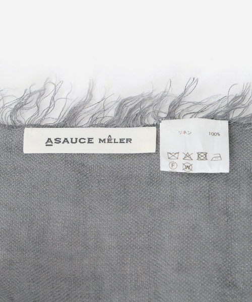 ASAUCE MELER（アソースメレ）の「ASAUCE MELER アソースメレ フランダースリネンガーゼストール AM26S-ST31（ストール/ショール・レディース・チャコールグレー/サックスブルー・FREE）」の9枚目の写真