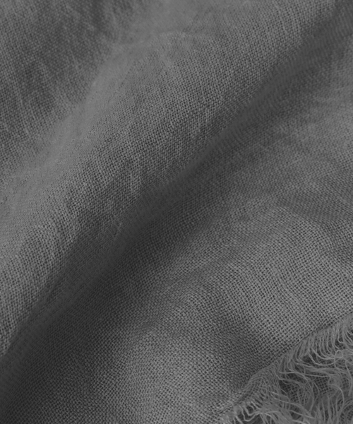 ASAUCE MELER（アソースメレ）の「ASAUCE MELER アソースメレ フランダースリネンガーゼストール AM26S-ST31（ストール/ショール・レディース・チャコールグレー/サックスブルー・FREE）」の10枚目の写真