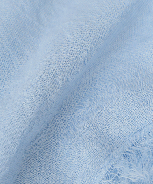 ASAUCE MELER（アソースメレ）の「ASAUCE MELER アソースメレ フランダースリネンガーゼストール AM26S-ST31（ストール/ショール・レディース・チャコールグレー/サックスブルー・FREE）」の12枚目の写真