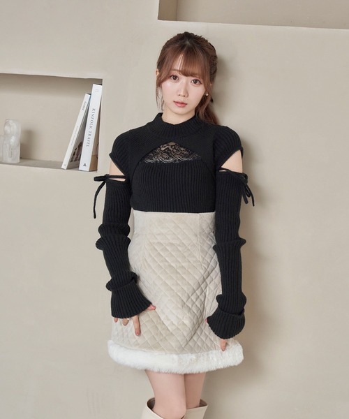 セール】quilting fake fur mini skirt（スカート）｜Rose Muse（ロゼ