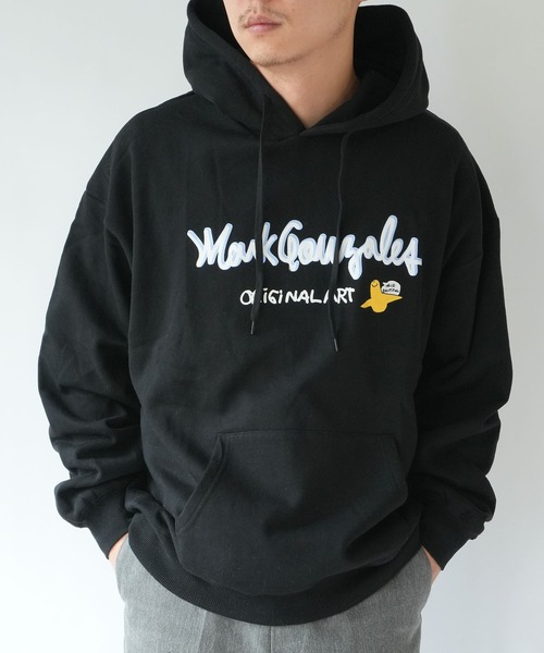 RiNc （リンク）の「【 MARK GONZALES 】 メッセージアート バックプリント プルオーバーパーカー（パーカー・メンズ・杢グレー/ブラック/ホワイト・M/L/XL）」の2枚目の写真