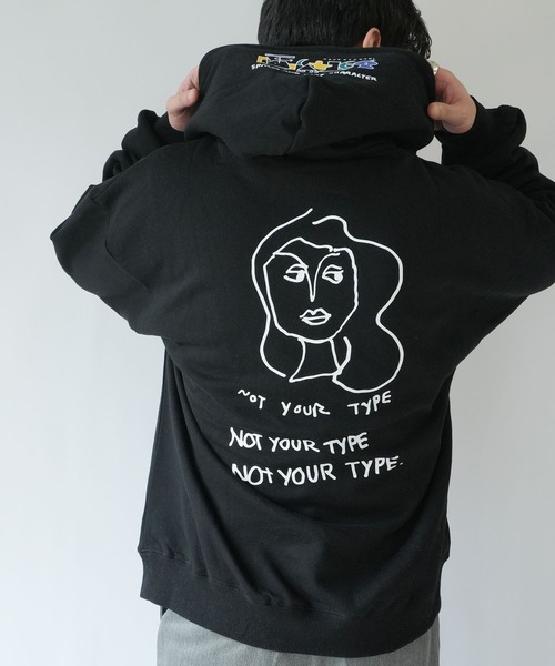 RiNc （リンク）の「【 MARK GONZALES 】 メッセージアート バックプリント プルオーバーパーカー（パーカー・メンズ・杢グレー/ブラック/ホワイト・M/L/XL）」の5枚目の写真