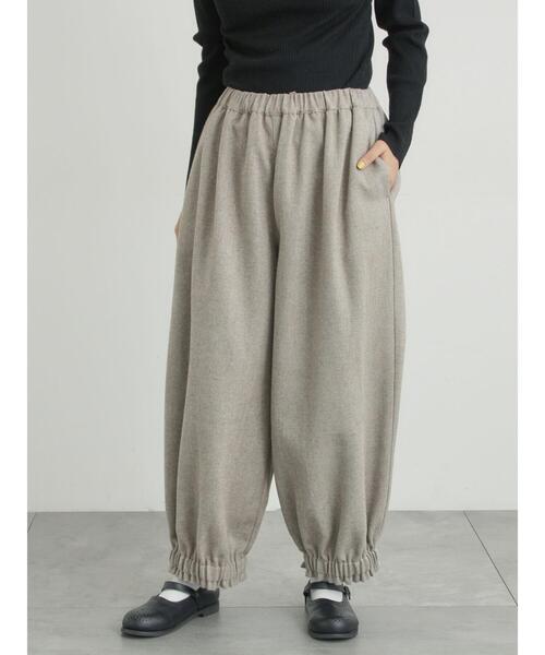 Samansa Mos2（サマンサ モスモス）の「【帯電防止裏地】ヘリンボーンバルーンパンツ《M/Lサイズ》（その他パンツ・レディース・チャコールグレー/ブラウン/キャメル/ベージュ・M/L）」の3枚目の写真