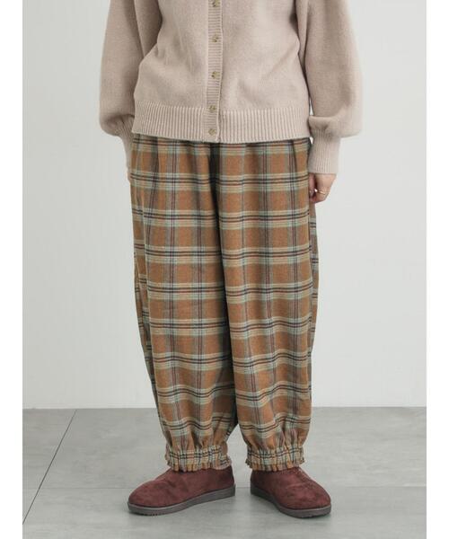 Samansa Mos2（サマンサ モスモス）の「【帯電防止裏地】ヘリンボーンバルーンパンツ《M/Lサイズ》（その他パンツ・レディース・チャコールグレー/ブラウン/キャメル/ベージュ・M/L）」の4枚目の写真