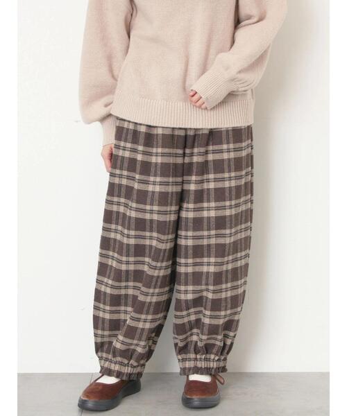 Samansa Mos2（サマンサ モスモス）の「【帯電防止裏地】ヘリンボーンバルーンパンツ《M/Lサイズ》（その他パンツ・レディース・チャコールグレー/ブラウン/キャメル/ベージュ・M/L）」の5枚目の写真