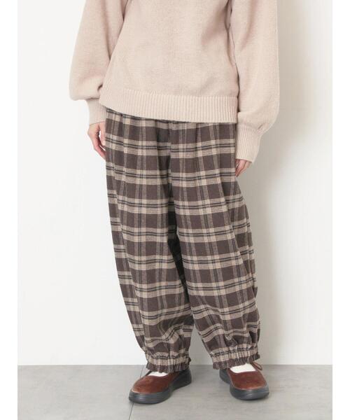 Samansa Mos2（サマンサ モスモス）の「【帯電防止裏地】ヘリンボーンバルーンパンツ《M/Lサイズ》（その他パンツ・レディース・チャコールグレー/ブラウン/キャメル/ベージュ・M/L）」の6枚目の写真