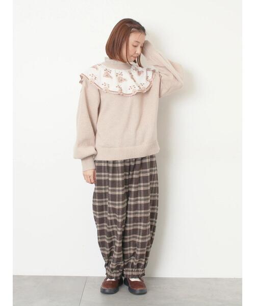 Samansa Mos2（サマンサ モスモス）の「【帯電防止裏地】ヘリンボーンバルーンパンツ《M/Lサイズ》（その他パンツ・レディース・チャコールグレー/ブラウン/キャメル/ベージュ・M/L）」の8枚目の写真