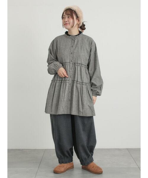 Samansa Mos2（サマンサ モスモス）の「【帯電防止裏地】ヘリンボーンバルーンパンツ《M/Lサイズ》（その他パンツ・レディース・チャコールグレー/ブラウン/キャメル/ベージュ・M/L）」の18枚目の写真